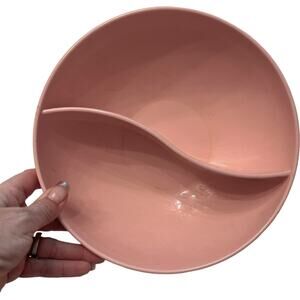 Vintage Marcrest Melmac 9” Pink MCM Divided Serving Bowl